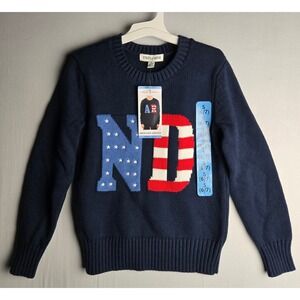 State of Mine Kids Americana Sweater Navy Blue USA Stars Stripes Size S 6/7 NWT